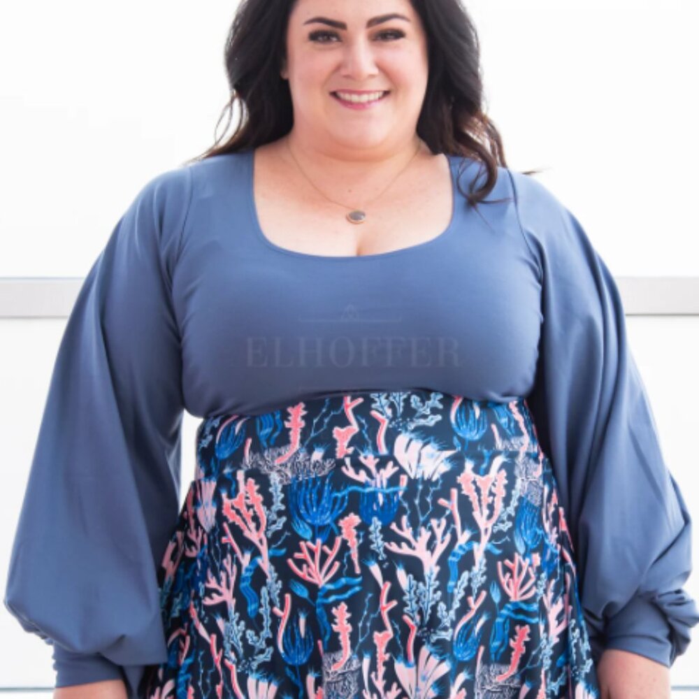 Elhoffer Design Essential Tabitha Top - Denim Ponte